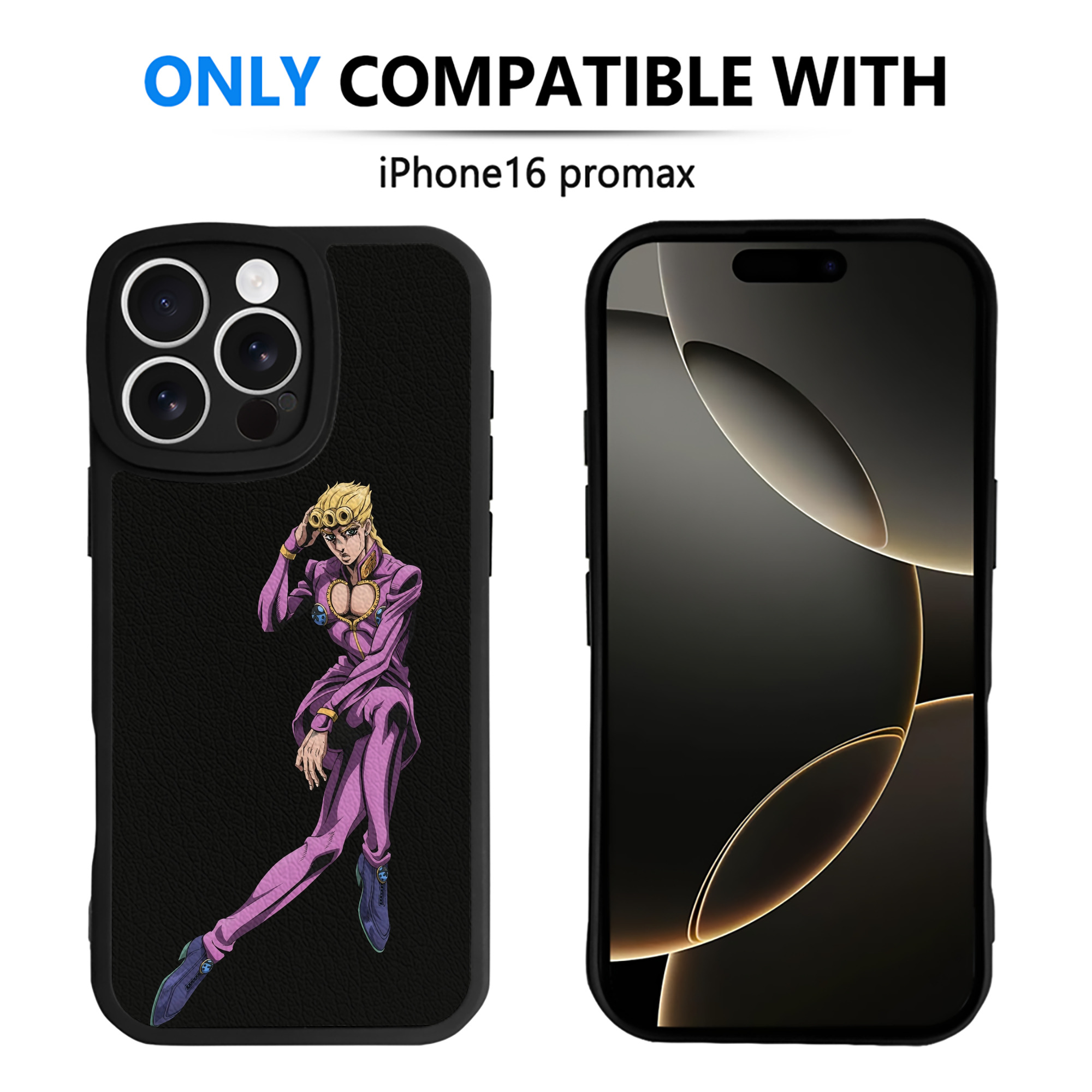 （画像用） ジョジョの奇妙な冒険 ジョルノ?ジョバァーナ JoJo's Bizarre Adventure Giorno Giovanna 【iPhone 16シリーズ対応】シリコンスマホケース（レザー調） 材質：シリコン